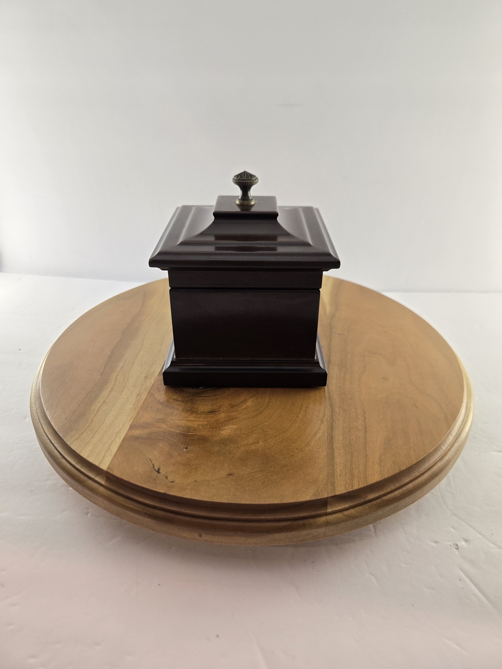 Bombay Co Mahogany Musical Ring Jewelry Box, Vintage